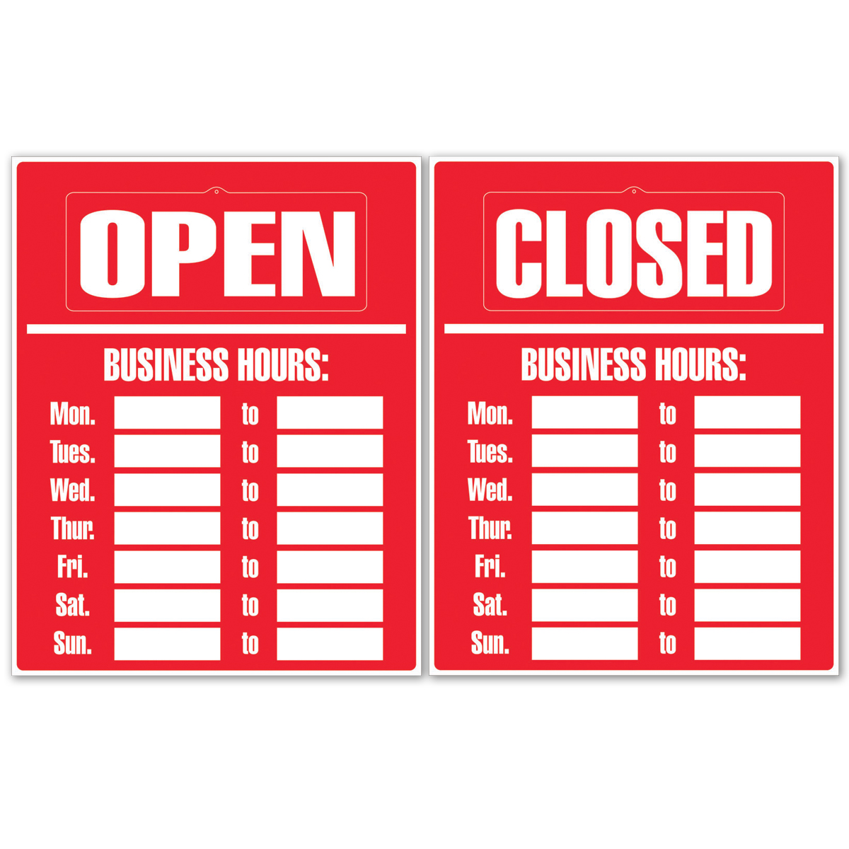 OPEN | CLOSED with BUSINESS HOURS - Large Static Cling Kit - 098072